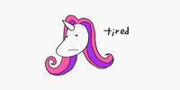 Tired Unicorn GIF by PlayDappTown