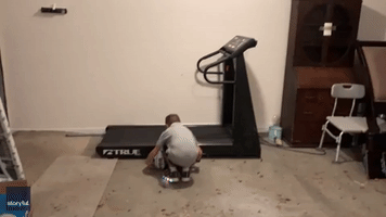 Georgia Kid Executes Neat Basketball Skills on Treadmill