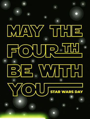 DESCRIÇÃO DA IMAGEM: fundo preto com letras em amarelo dizendo "May the 4th be with you - Star Wars Day"

inFLux English School.