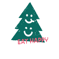 eathappy merry christmas christmas tree tannenbaum eathappy Sticker