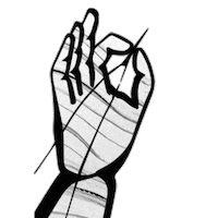 glitch hand Sticker