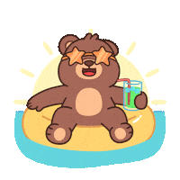 Happy Teddy Bear Sticker by BEARISH