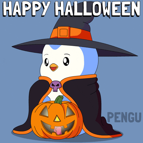 Scared Trick Or Treat GIF by Pudgy Penguins