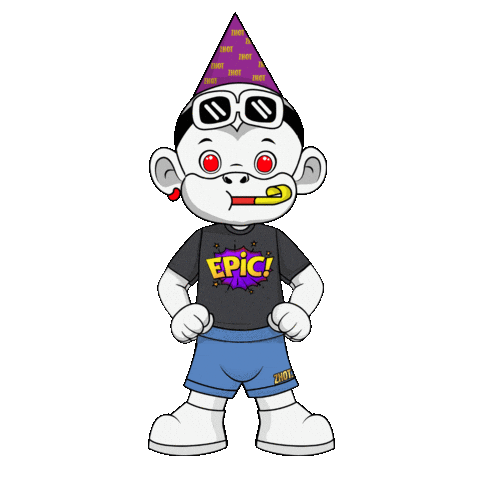 Next Level White Monkey Sticker by Zhot