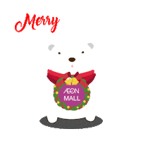 AEONMALL christmas bear mall polarbear Sticker