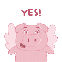 Flying Pig Yes Sticker by PositivelyPigasus