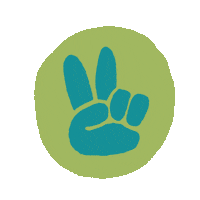 rehumanize green peace hand peace sign Sticker