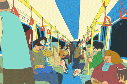 Commuting Public Transportation GIF