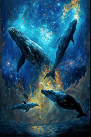Blue Whales Ocean GIF by Maryanne Chisholm - MCArtist