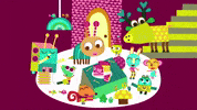 olobobtop happy fun party animation GIF
