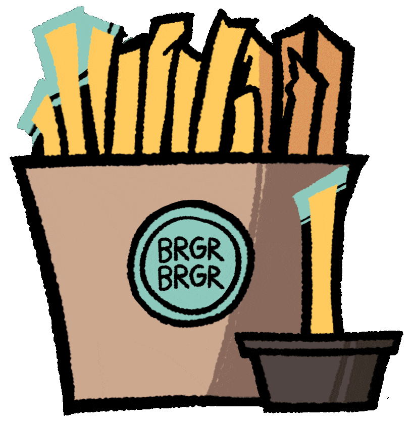 brgrbrgrbeers fries dip brgrbrgr Sticker
