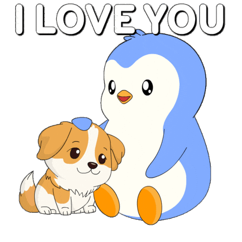 I Love You Dog Sticker by Pudgy Penguins