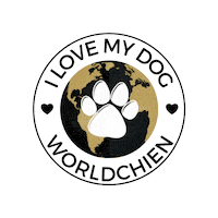 WorldchienFR chien i love my dog love dog chiot Sticker