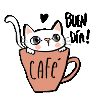 Cat Coffee Sticker by universoanimalmx