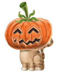 Trick Or Treat Cat Sticker by Bill Greenhead