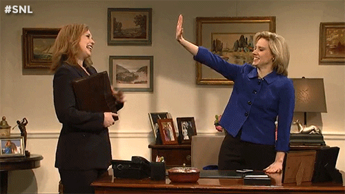 High Five Hillary Clinton GIF by Saturday Night Live