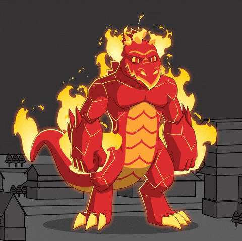 Burning On Fire GIF by Pizza Ninjas