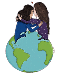 thesuntis love heart girl friends Sticker