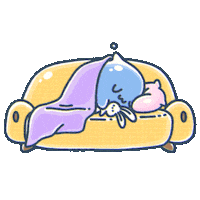 Tired Television Sticker by Squishiverse