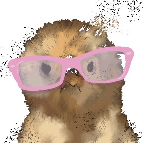 Glasses Chick Sticker