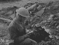 NationalWWIMuseum black and white reading military footage GIF