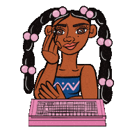 Working Black Girl Sticker by JellaCreative