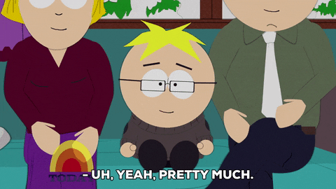 nervous butters stotch GIF by South Park 