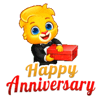 Happy Anniversary Greetings Sticker by Lucas and Friends by RV AppStudios