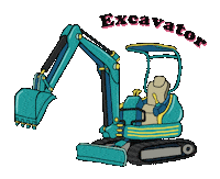 Car Excavator Sticker