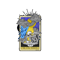 Thinking Skeleton Sticker by TheTatuTribe