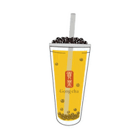 gongchamex love drink mango bubble tea Sticker