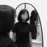 akaidaia black and white mirror noise reflection GIF