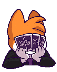 Poker Face Sticker by Famous Fox Federation