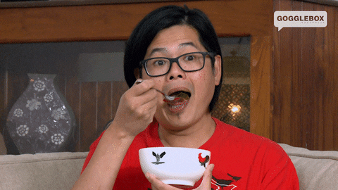 Food Eating GIF by Gogglebox Australia