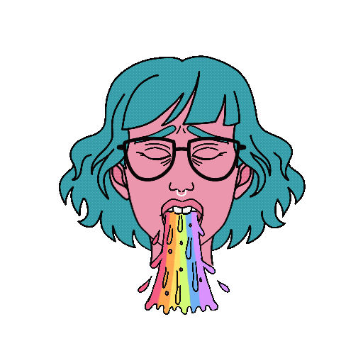 michellepastelle rainbow pastel girly vomit Sticker