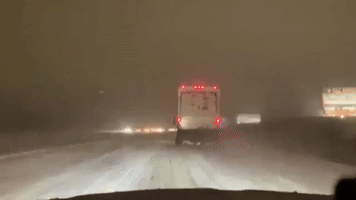 High Winds and Snow Hit Highway Outside Toledo