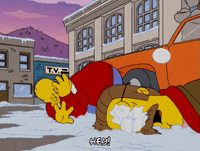 homer simpson snow GIF