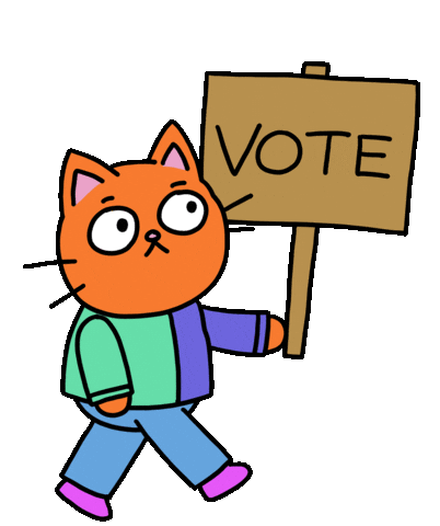 Cat Vote Now Sticker by Timothy Winchester