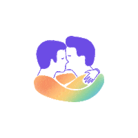 BondTouch love heart rainbow gay Sticker