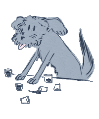 Puppy Shadow Sticker