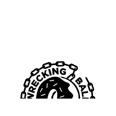 wreckingballdoughnuts dundee wrecking ball doughnuts wreckingballdoughnuts dundee doughnuts Sticker
