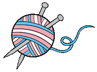 Knitting Trans Pride Sticker