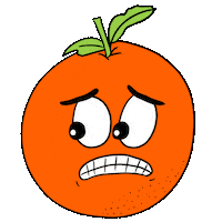 Scared Orange Sticker by Visual Stories by MJ