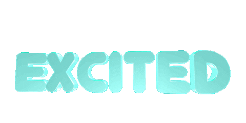 excited text Sticker