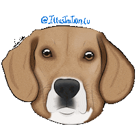 illustrationluu puppy perro perros beagle Sticker