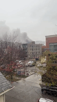 Smoke Rises From Multi-Alarm Garage Fire in Chicago