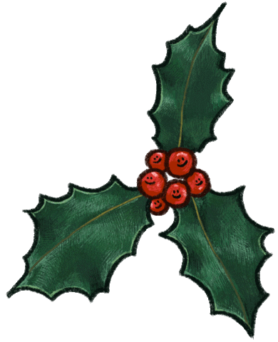 Christmas Holly Sticker by haenaillust