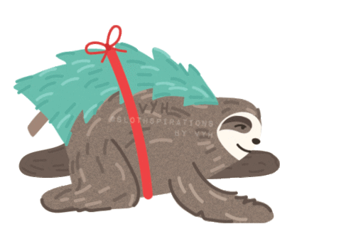 slothspirations giphyupload christmas holiday xmas Sticker