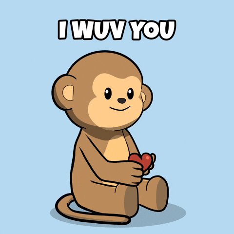 Love You Kiss GIF by Wise Monkey Meme