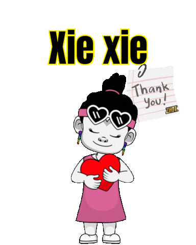 Xie Xie Sticker by Zhotcita